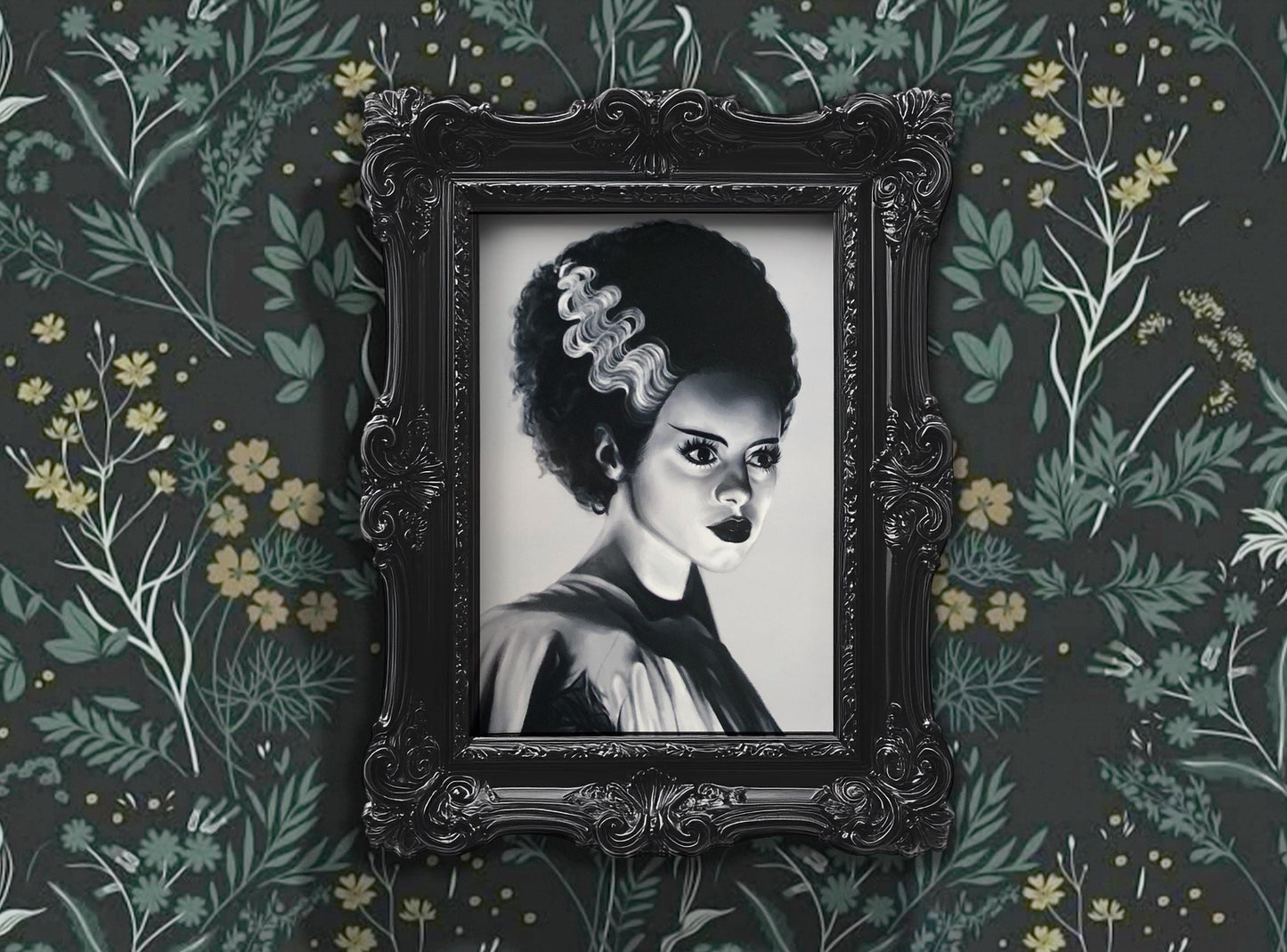 Bride of Frankenstein Elsa Lanchester Portrait | Digital Art Glossy Photo Print