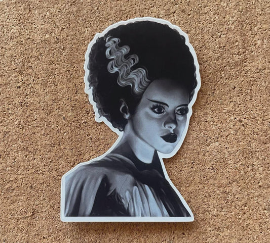 Bride of Frankenstein 3" Matte Sticker | Elsa Lanchester Original Artwork Portrait Illustration