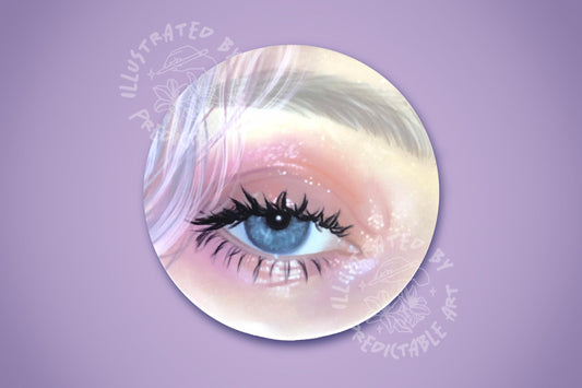 Pastel Eyeshadow Matte Vinyl Sticker | Original Artwork Digital Illustration