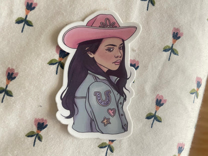 Moody Cowgirl | 3" Illustrated Matte Vinyl Sticker