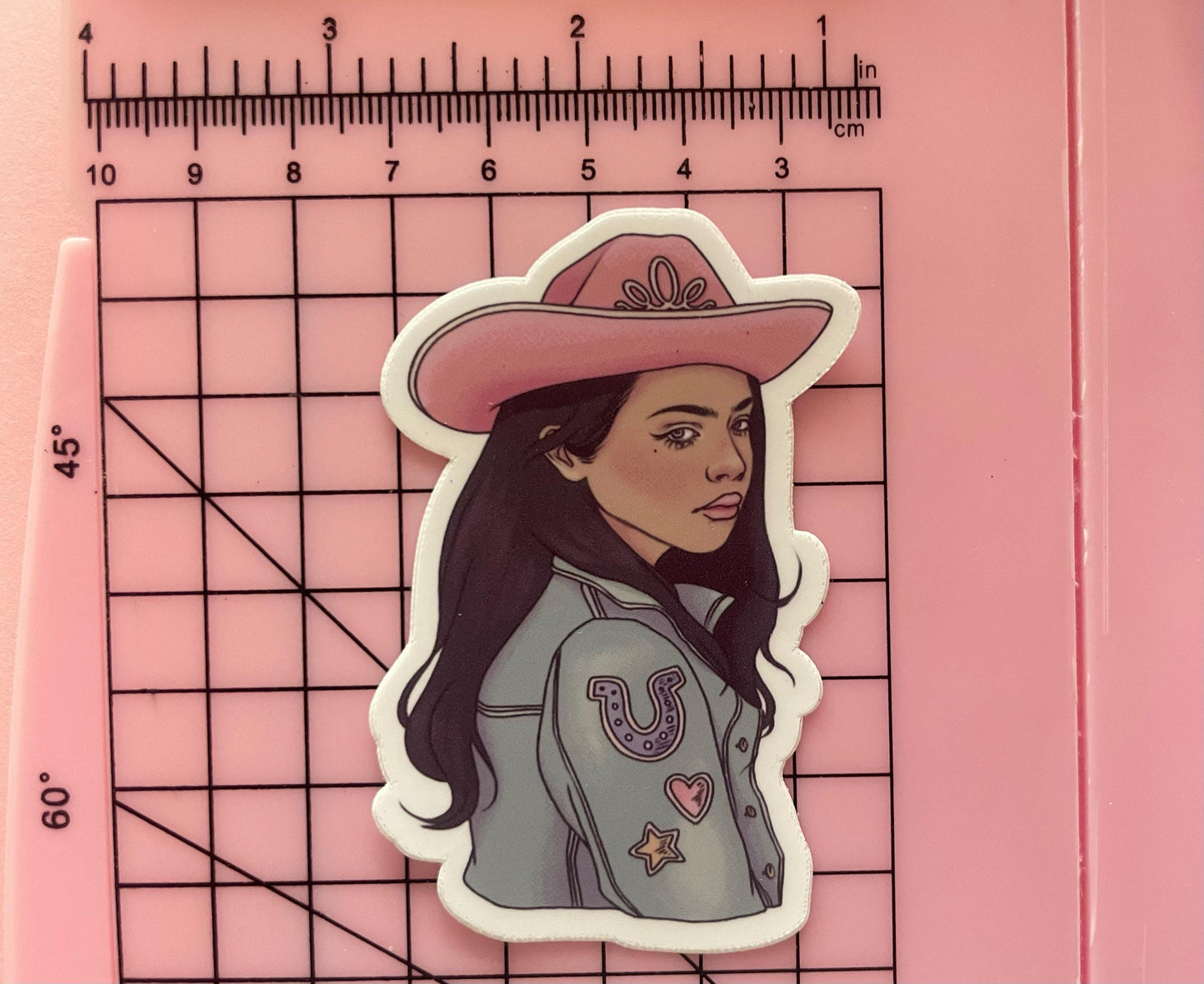 Moody Cowgirl | 3" Illustrated Matte Vinyl Sticker