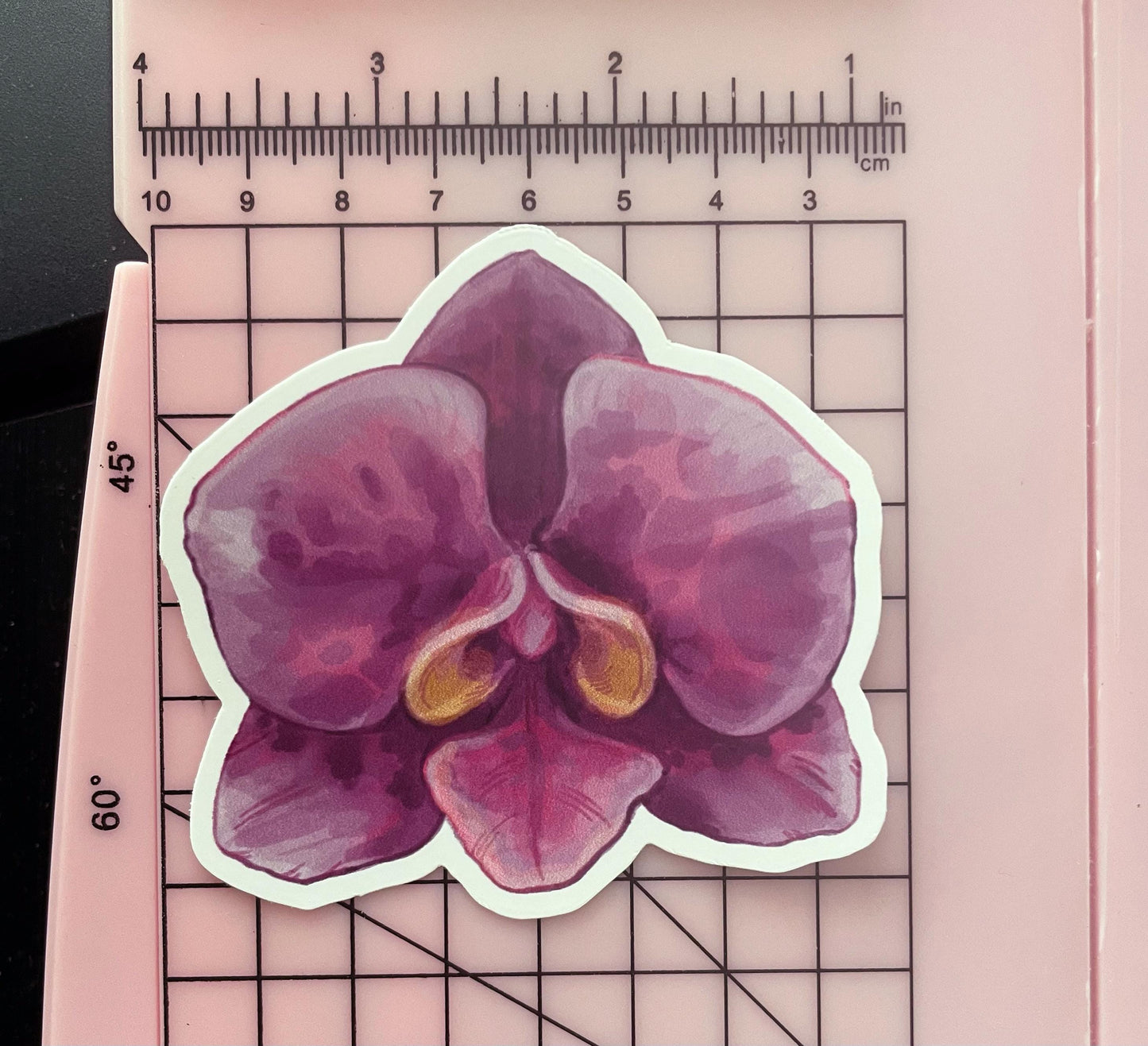Purple Orchid Bloom | 3" Illustrated Matte Vinyl Sticker