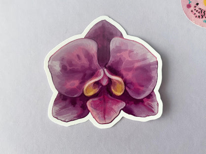 Purple Orchid Bloom | 3" Illustrated Matte Vinyl Sticker