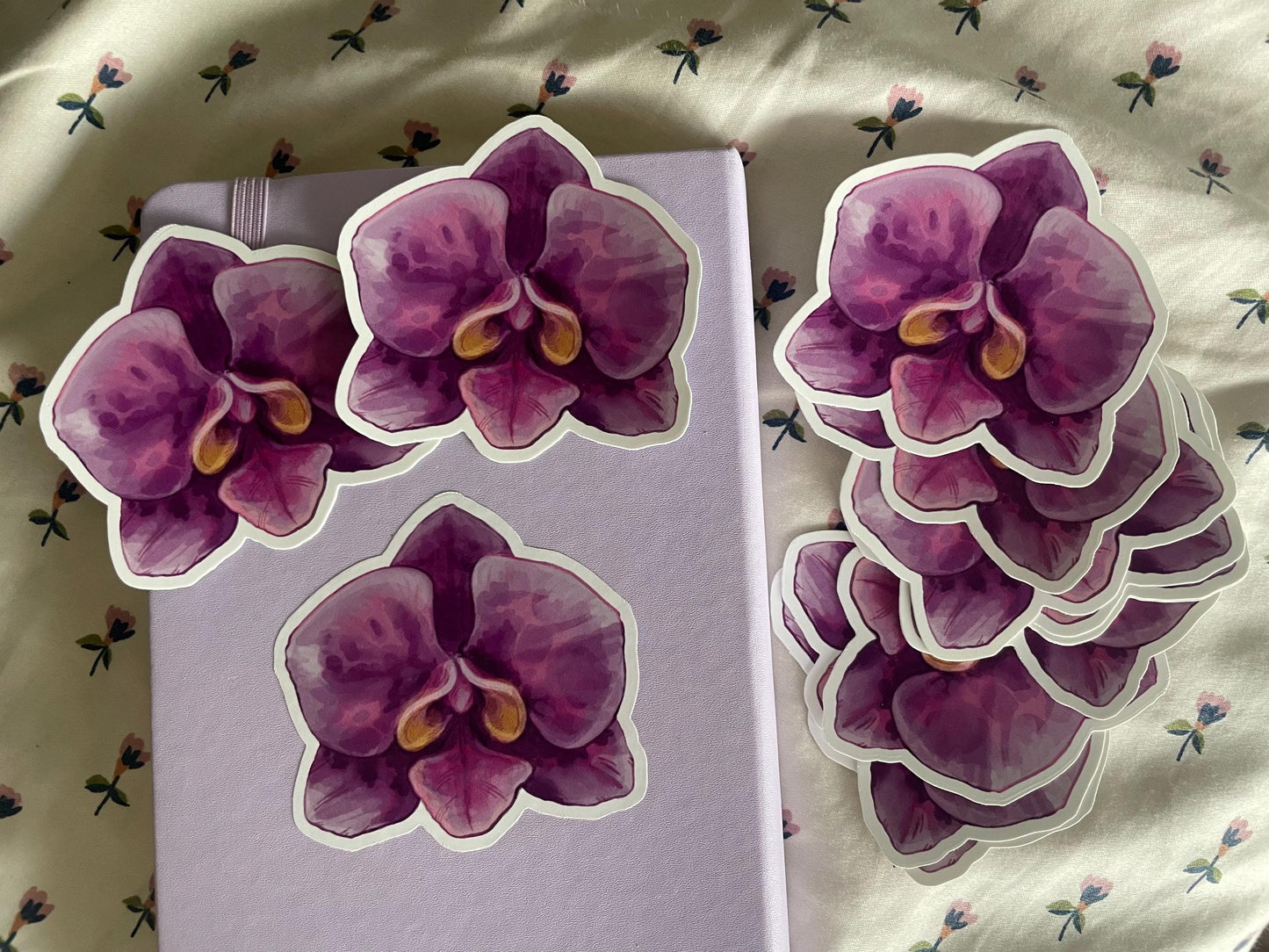 Purple Orchid Bloom | 3" Illustrated Matte Vinyl Sticker