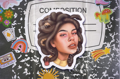 Medusa 3" Illustrated Matte Vinyl Sticker | Greek Mythology Illustration
