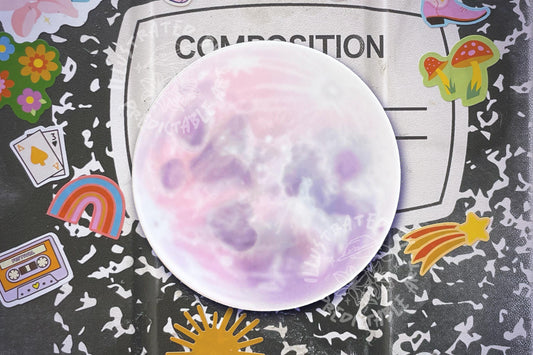 Pastel Full Moon | 3" Illustrated Matte Vinyl Sticker