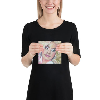 70s Dolly Portrait 1" Canvas Print | Pastel Wall Art & Retro Country Home Decor