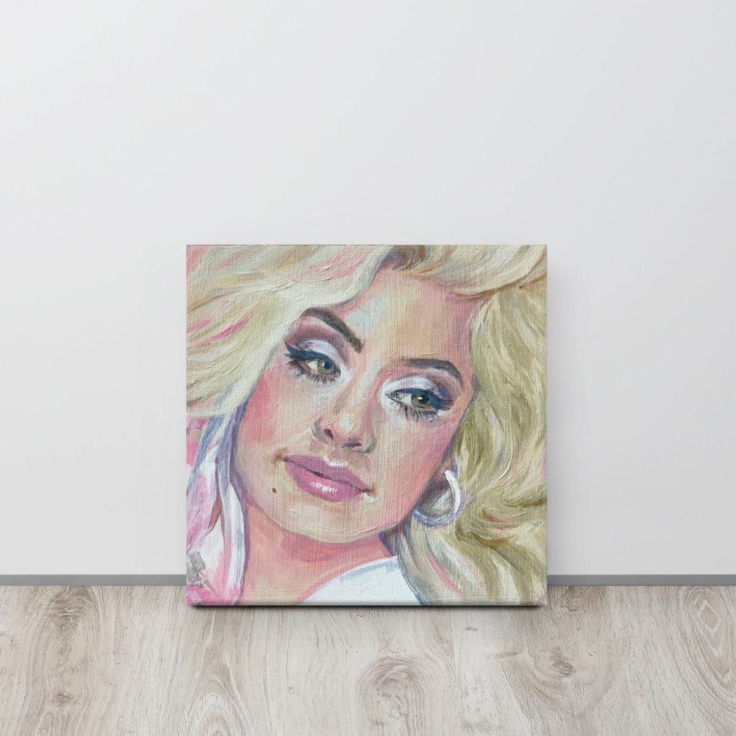 70s Dolly Portrait 1" Canvas Print | Pastel Wall Art & Retro Country Home Decor