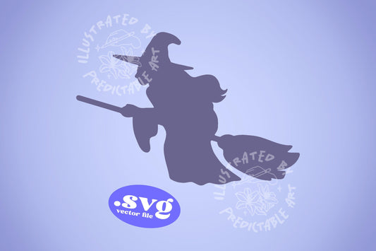 Witch Silhouette | Halloween Vector Illustration SVG file