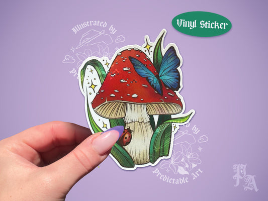 Mushroom Magic Matte Vinyl Sticker | Original Artwork Illustration