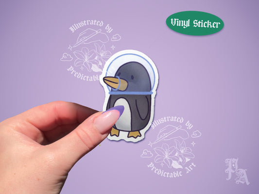 Space Penguin | Aquatic Astronaut Glossy Laminated Vinyl Sticker