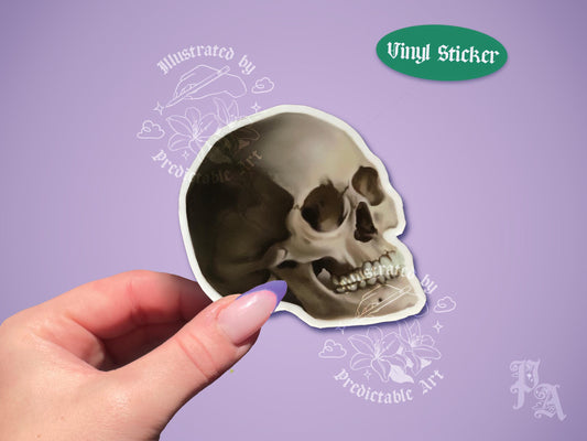Skull Matte Illustrated Vinyl Sticker | Original Artwork Illustration