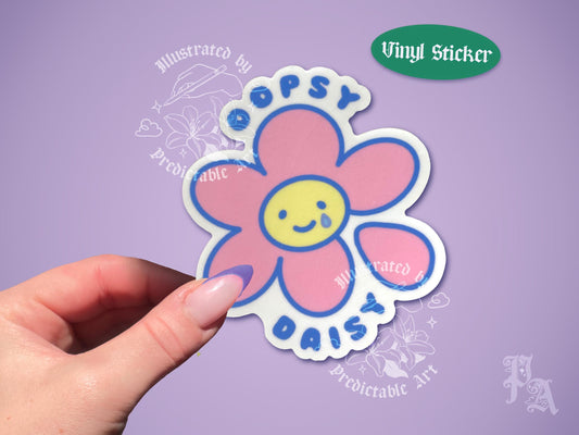 Oopsy Daisy | Illustrated Matte Vinyl Sticker | available in Clear & Classic White trim