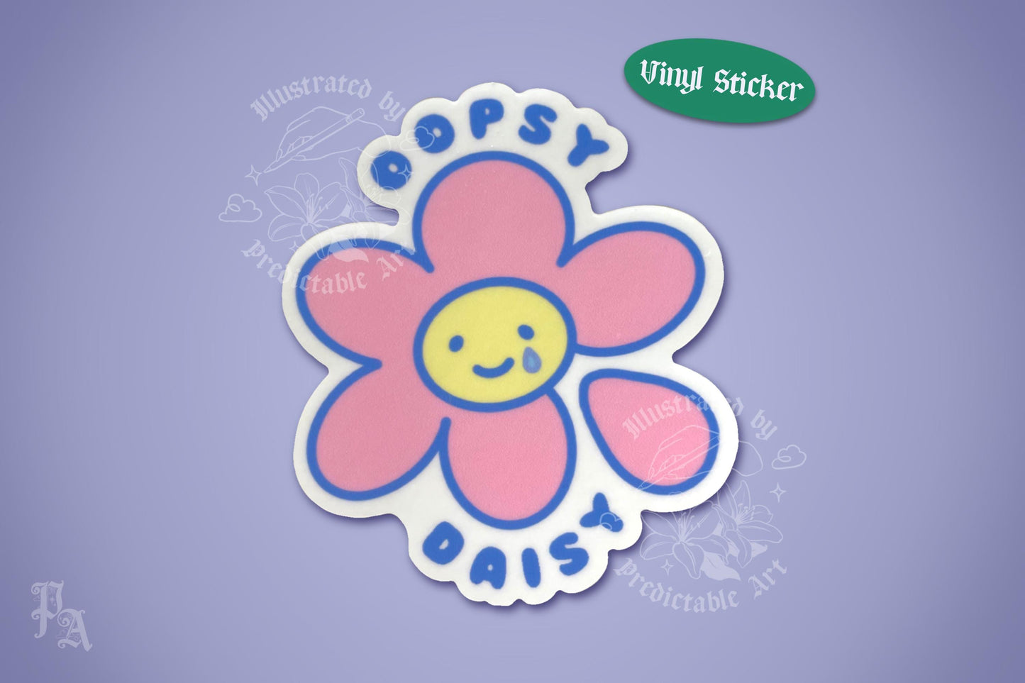 Oopsy Daisy | 3" Illustrated Matte Vinyl Sticker | available in Clear & Classic White trim