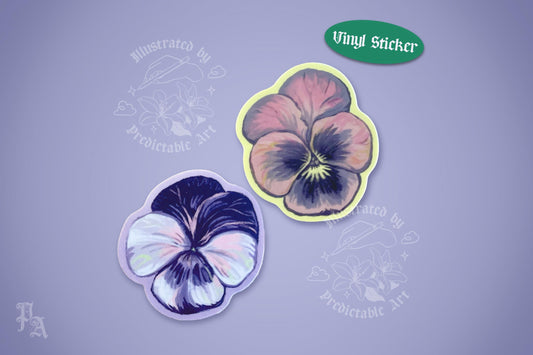 Purple Pansies | 2" Illustrated Matte Vinyl Stickers