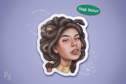 Medusa 3" Illustrated Matte Vinyl Sticker | Greek Mythology Illustration