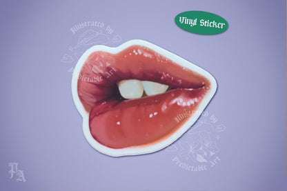 Cherry Lipstick | 3" Illustrated Matte Vinyl Sticker