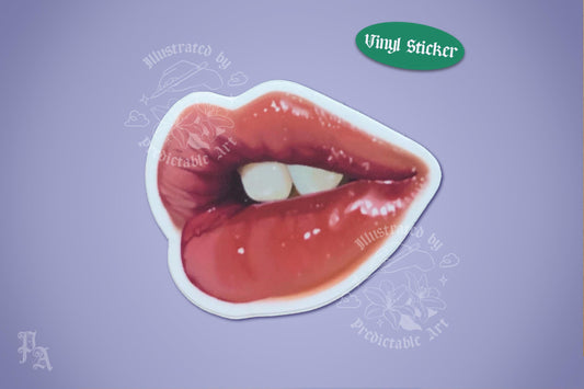 Cherry Lipstick | 3" Illustrated Matte Vinyl Sticker