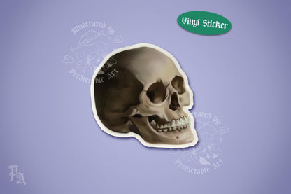 Memento Mori Skull | 3" Illustrated Matte Vinyl Sticker
