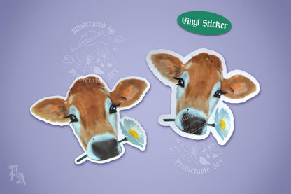 Daisy Cow 3" Illustrated Vinyl Sticker | available in Shiny Gloss & Matte finish
