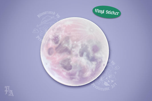 Pastel Full Moon | 3" Illustrated Matte Vinyl Sticker
