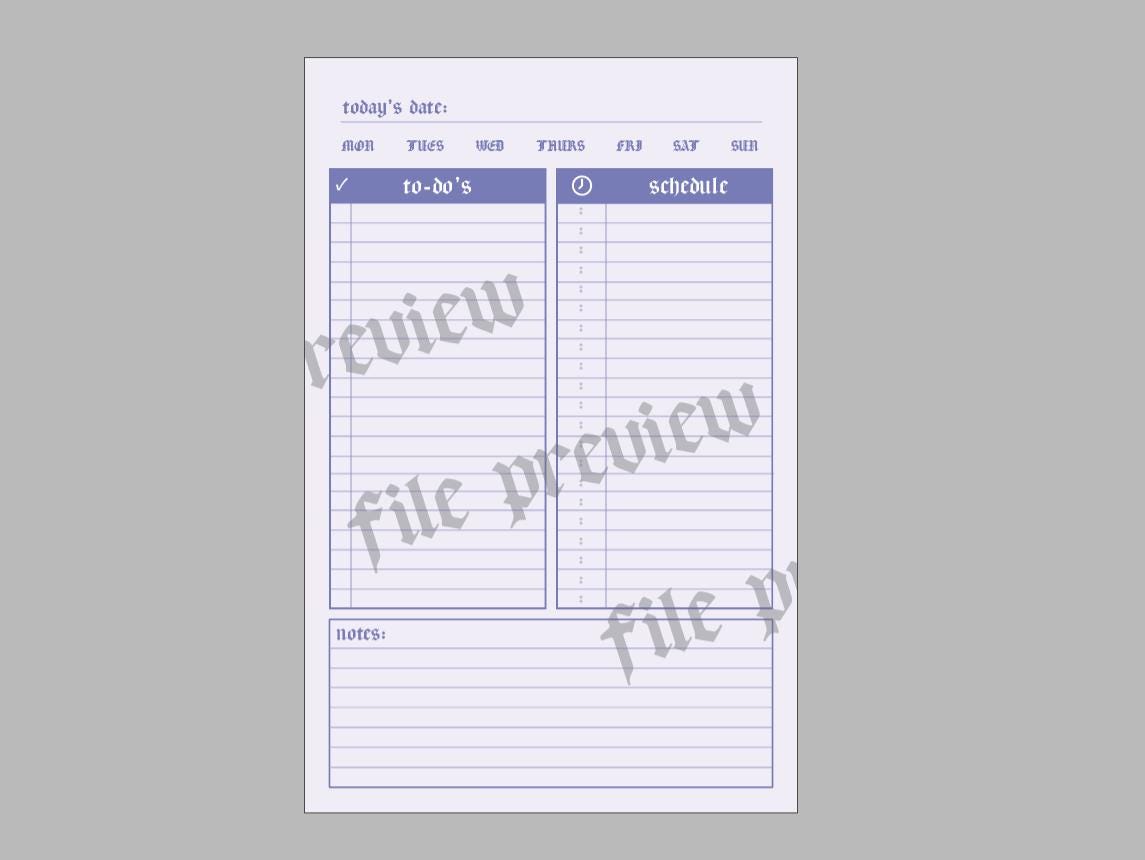 Lilac Daily Planner | Purple Minimal Undated Organizer
