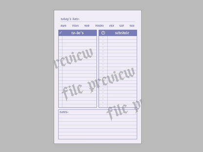 Lilac Daily Planner | Purple Minimal Undated Organizer