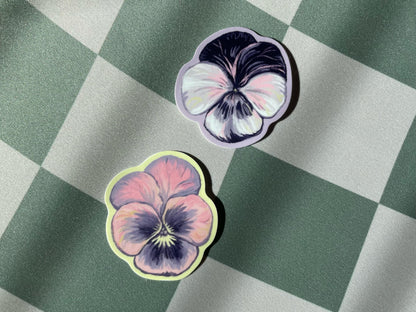 Purple Pansies | 2" Illustrated Matte Vinyl Stickers